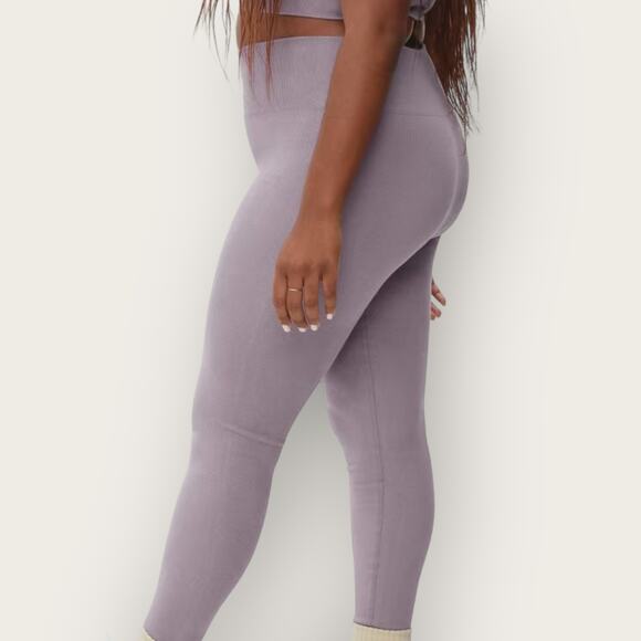 Everlane Seamless Legging Pants | Size XS/S | Dusty Lavender Ribbed Minimalist - Picture 2 of 8